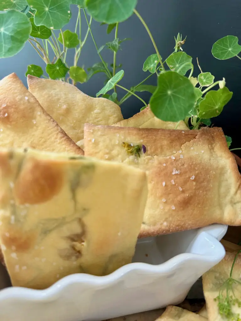 Beautiful Herb Crackers Made With Bread Dough