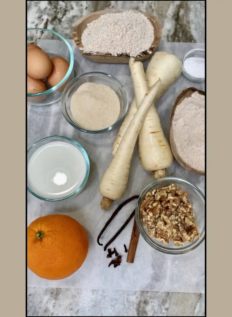 Parsnip Orange Spice Cake Ingredients