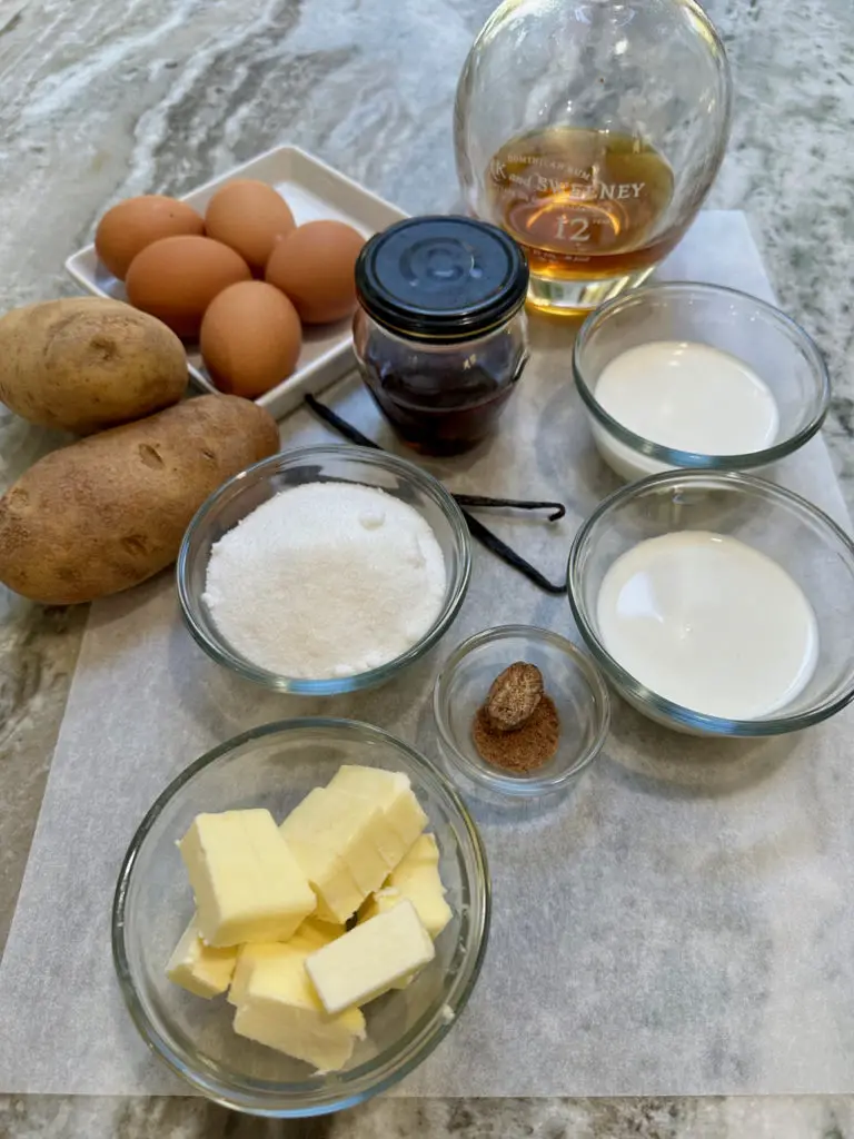 White Potato Pie Custard Ingredients