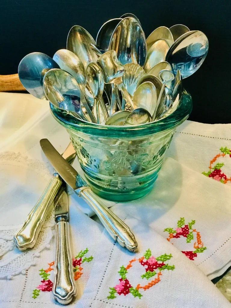 The Antique Beauty Of Freshly Cleaned Silver Tableware Is Classic