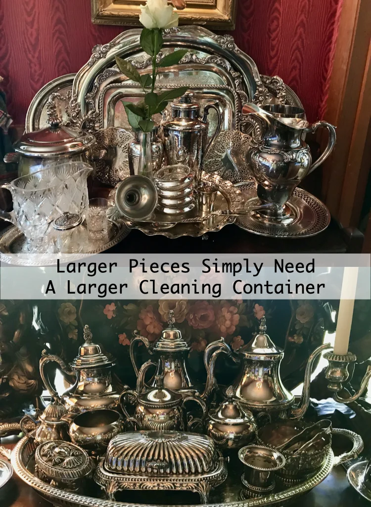 Large Silver Pieces Are Easily Cleaned With Baking Soda And Aluminum Foil