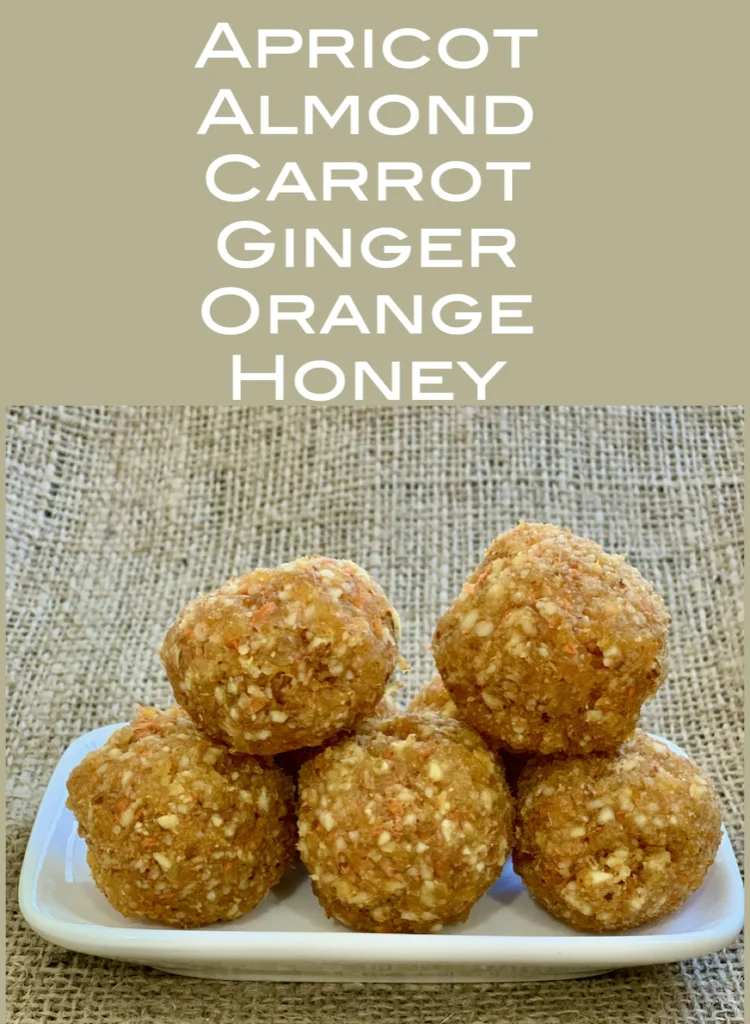 Apricot Almond Carrot Ginger and Honey Energy Snacks