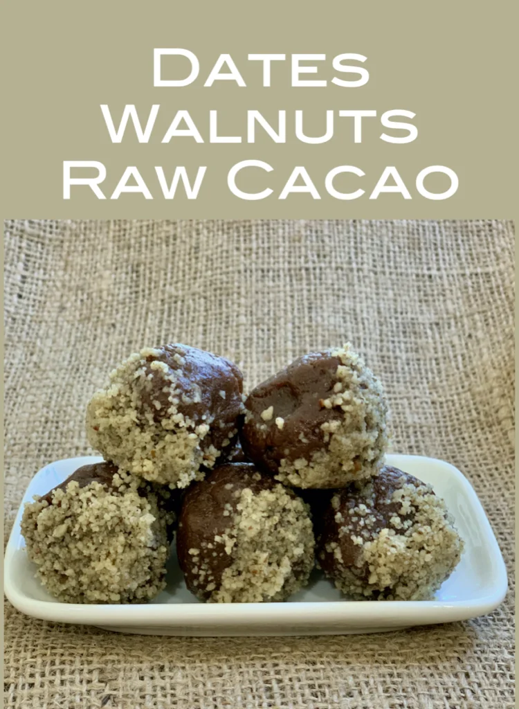 Dates Walnuts and Raw Cacao Energy Snacks