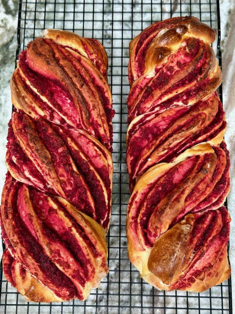 Baked Carrot Beetroot Halva Babka Bread