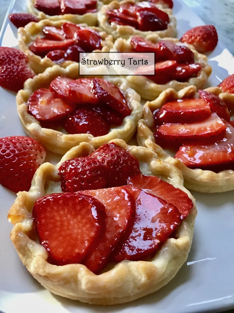 Coconut Cream Custard Filled Mini Strawberry Tarts