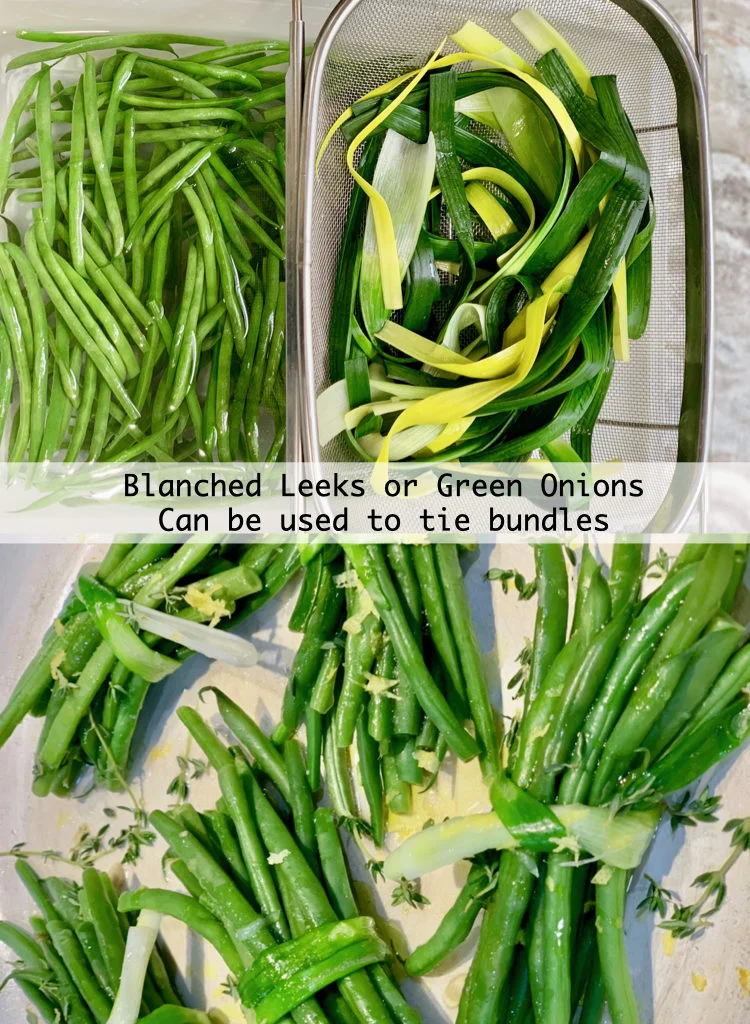 Leeks or Green Onions Tie The Green Bean Bundles Together