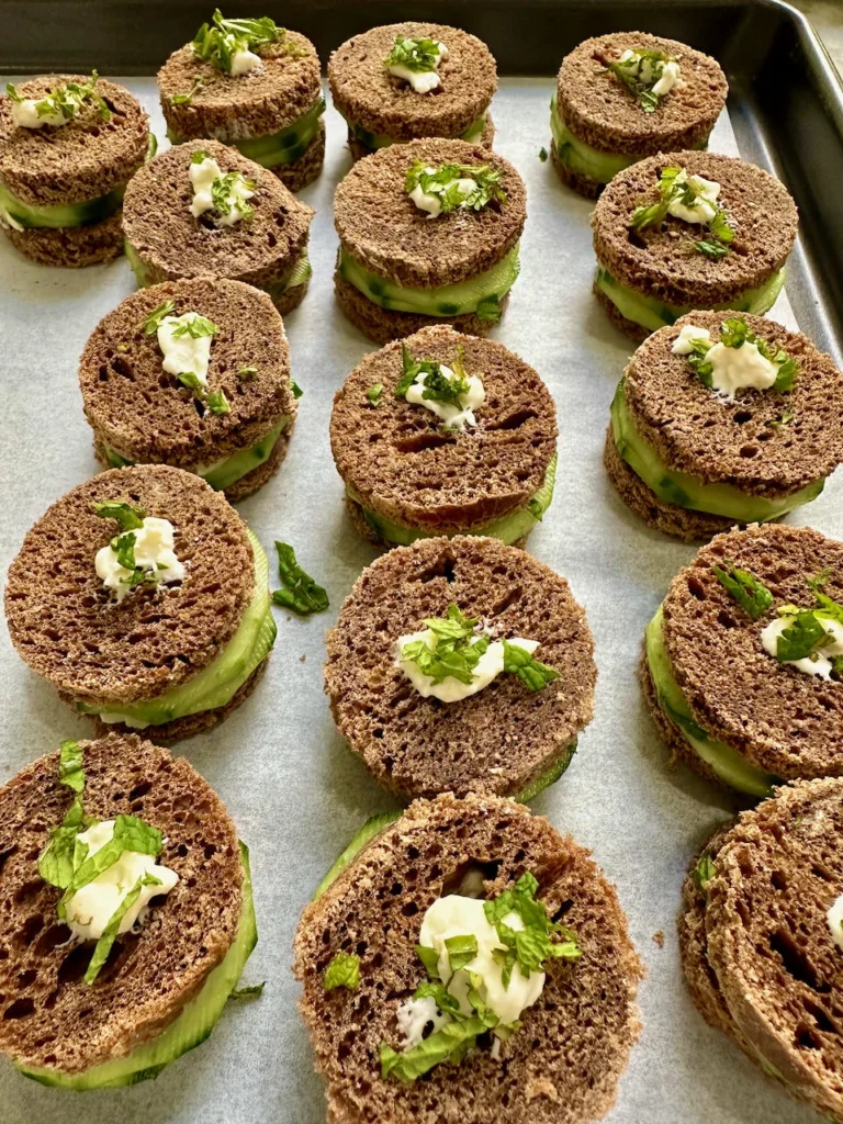 Homemade Brown Bread To Contrast Herbs And Cucumbers For Tea Time