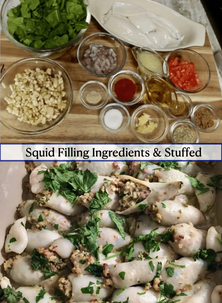 Ingredients For Mediterranean Stuffed Squid