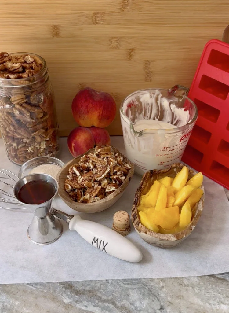 Peach Pecan Bourbon Popsicle Ingredients