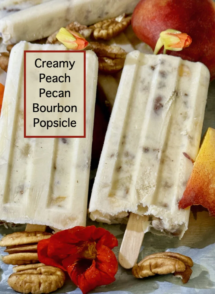 Creamy Peach Pecan Bourbon Popsicle Recipe