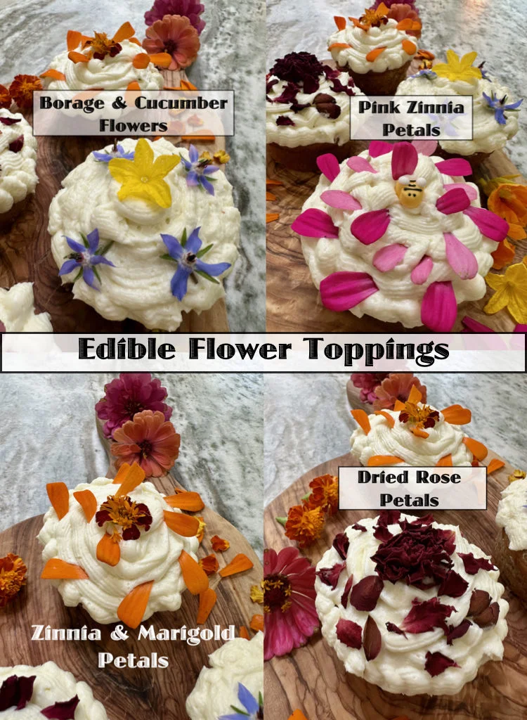 Edible Flower Cupcake Toppings Fresh From My Garden