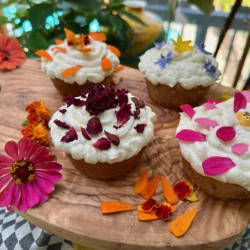 Hummingbird Cupcake Recipe - Tropical Twist With Edible Flowers