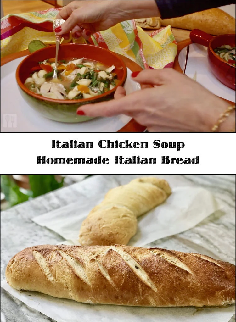 Italian Chicken Soup With Homemade Italian Bread