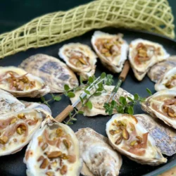 Roasted Oysters On The Half Shell In Champagne Sauce