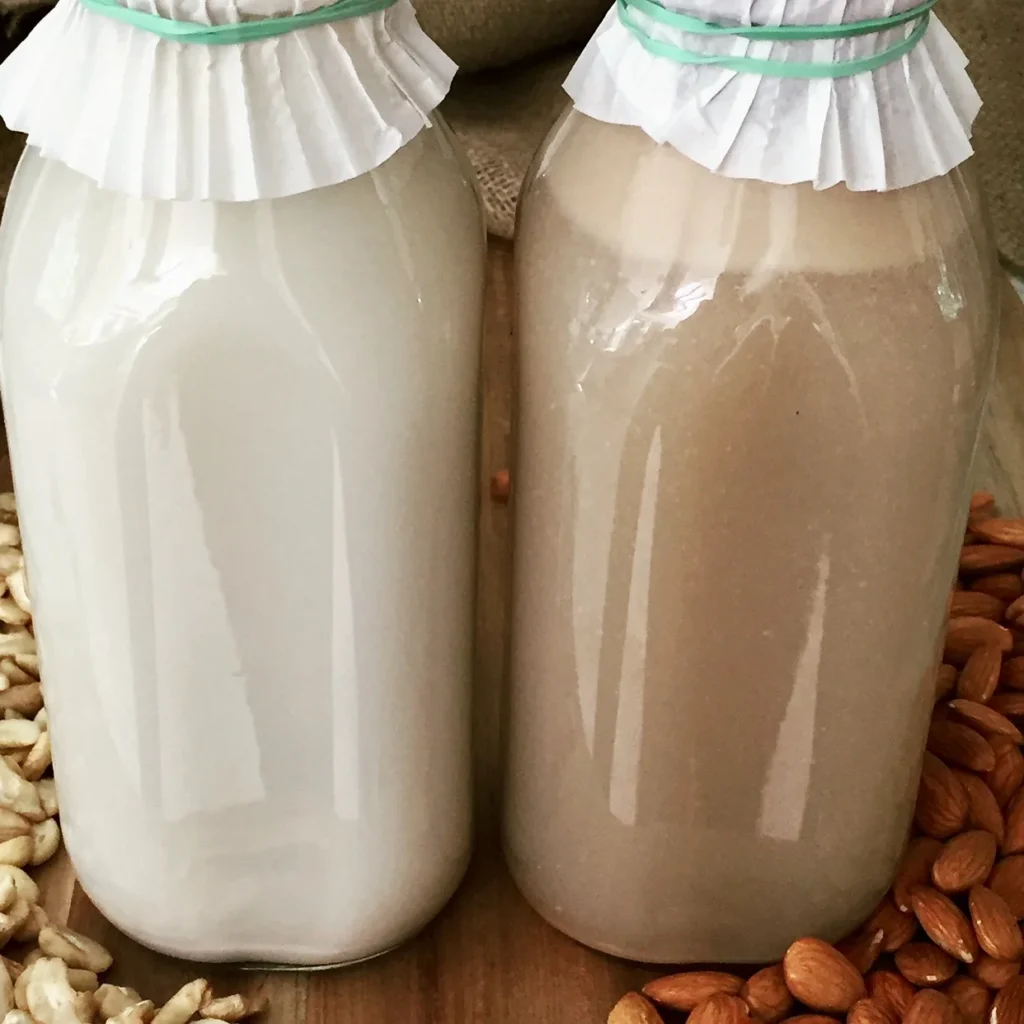 Homemade Nut Milk From A Variety Of Nuts