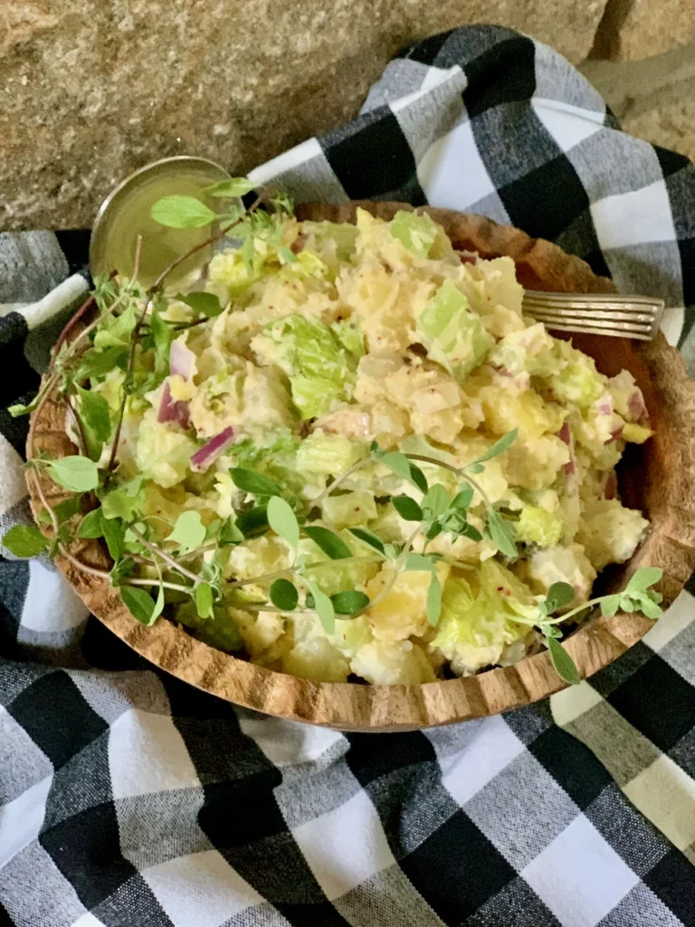 Potato Salad With Herbs and Homemade Olive Oil Mayonnaise 