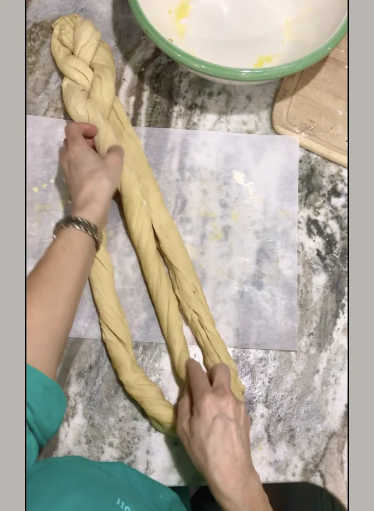 Braiding The Sweet Bread Dough
