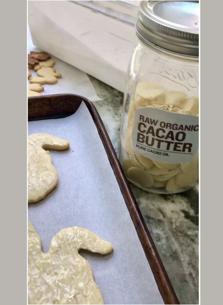 Cacao Butter Rosewater and Sugar For A Lovely Glaze Before Decorating