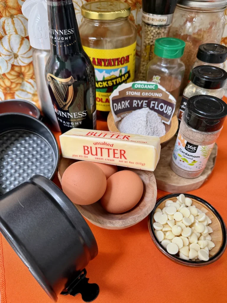 Guinness Spice Cake and Pumpkin Ganache Ingredients