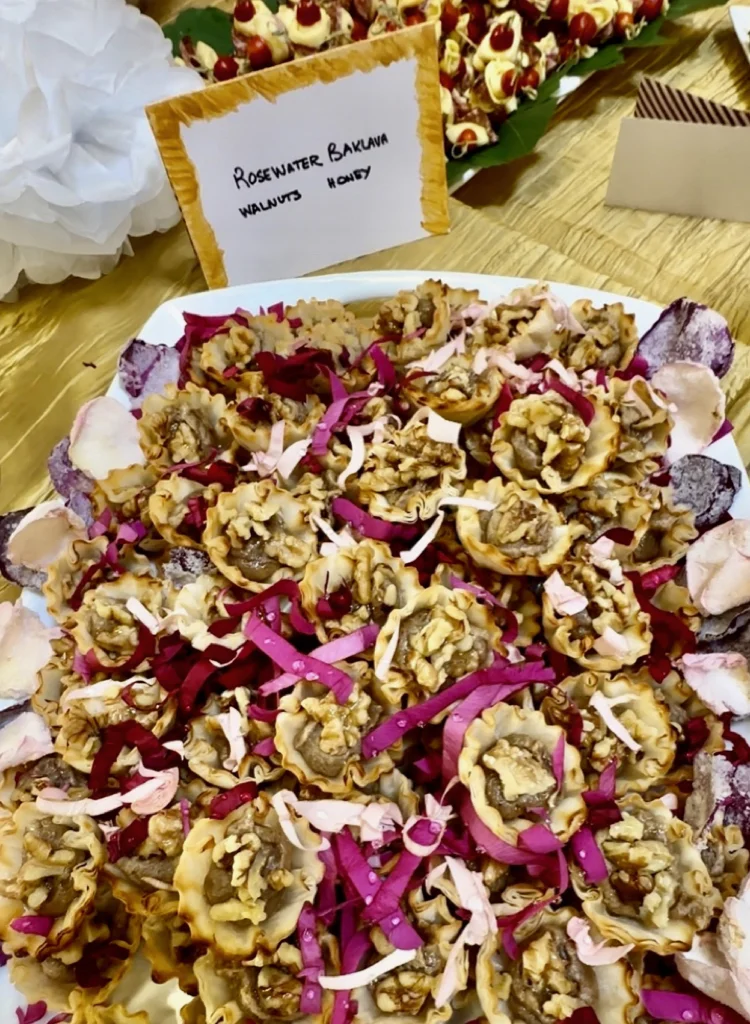 Rose and Walnut Baklava Phyllo Tarts