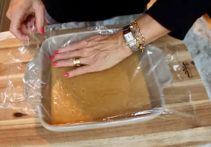 Once Ganache Is Mixed and Poured Into A Shallow Dish It Firms In The Fridge