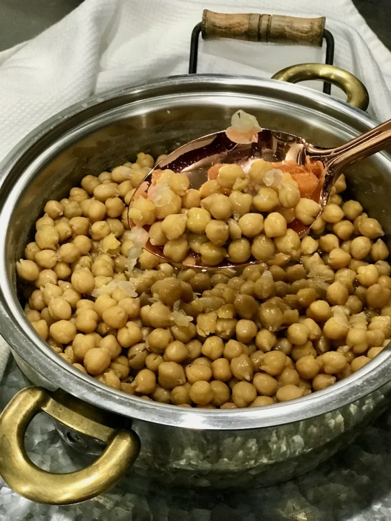 Chickpeas Simmers Low and Slow To Soften and Impart Flavor