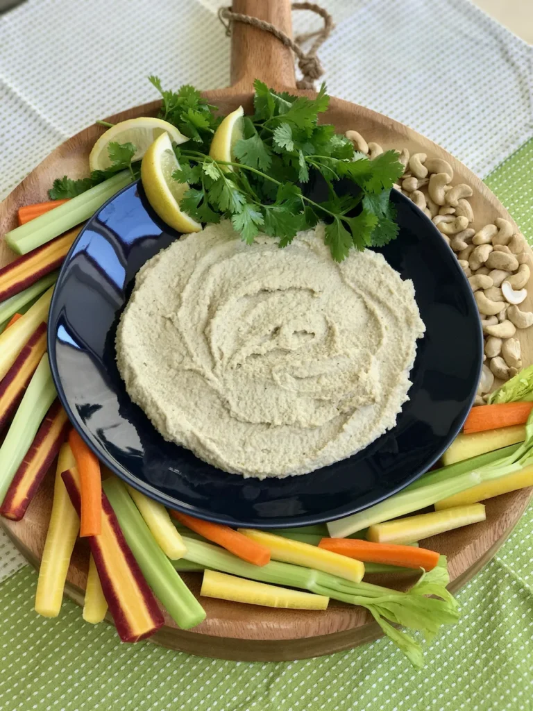 Hummus Made From Scratch and a Crudite Platter 