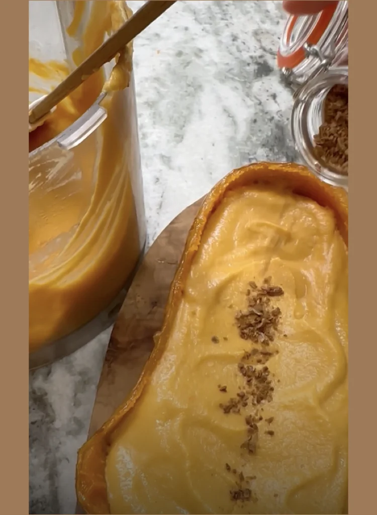 Toasted Butternut Squash Seeds in Olive Oil and Salt - Crushed and Sprinkled On Top