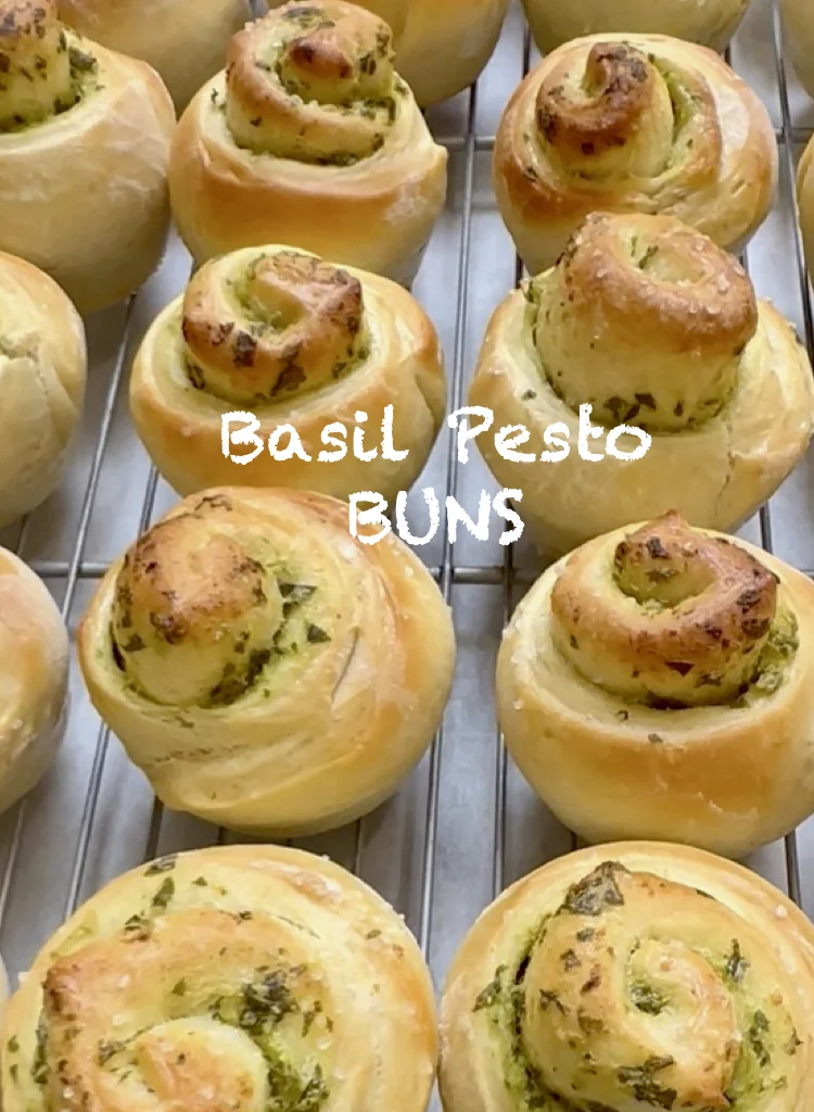 Summer Garden Basil Pesto Buns
