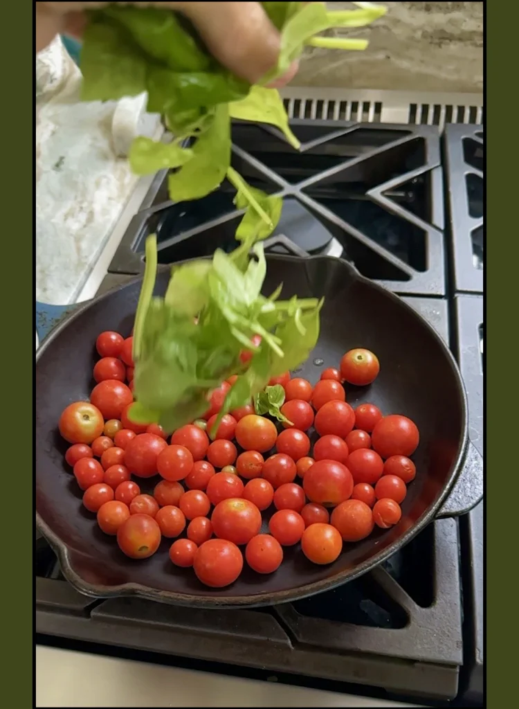A Cast Iron Pan over High Heat Makes A Quick and Fresh Tasting Tomato Sauce in Minutes