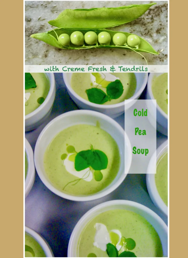 Cold Pea Soup Made with Pea Pesto