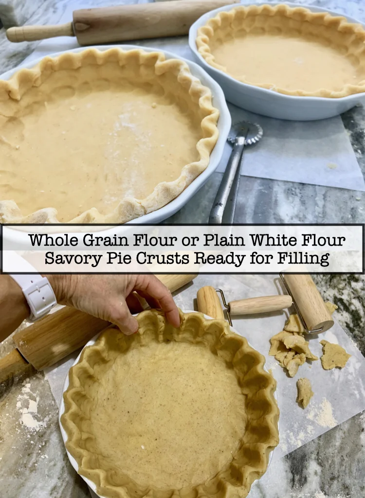 Whole Grain Flour or Plain White Flour for Savory Pie Crusts Ready for Filling