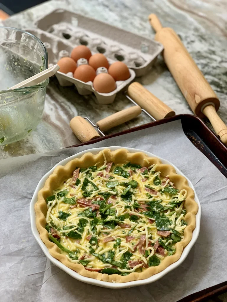 Easy Pie Assembly with Lots of Eggs and Extras Already In Your Refrigerator 