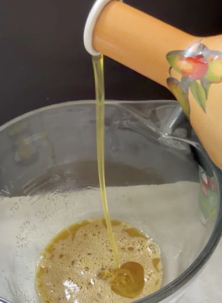 Add the Olive Oil to the Egg