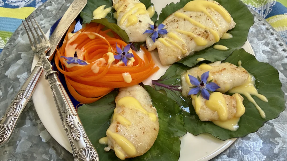 Pan-Seared Halibut Fish Cheeks with Avgolemono Sauce (Gourmet in Minutes)