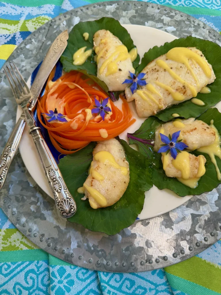 Avgolemono Over Haddock Fish Cheeks