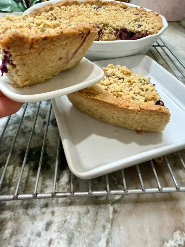 A Crisp Cookie-Like Crust with Crumble Topping Made From The Crust