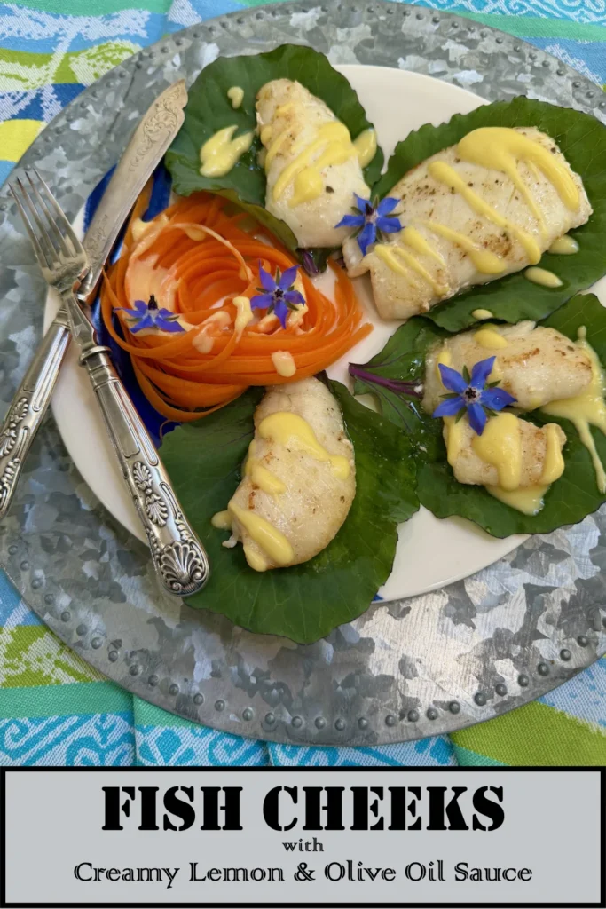 Fish Cheeks with Creamy Lemon and Olive Oil Sauce