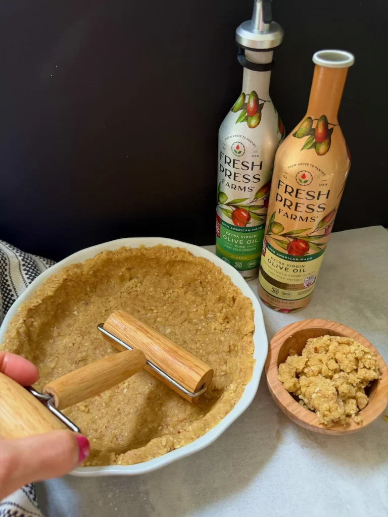 The Olive Oil Pie Crust Presses Easily Into The Pie Dish