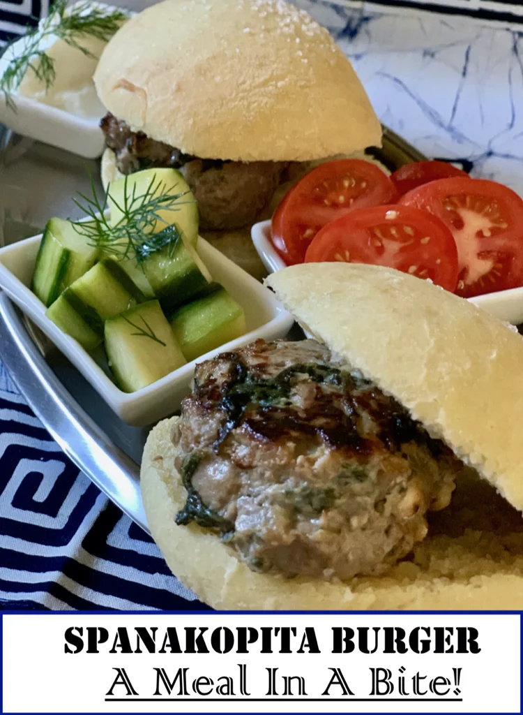Greek Spanakopita Burger - A Meal In A Bite!