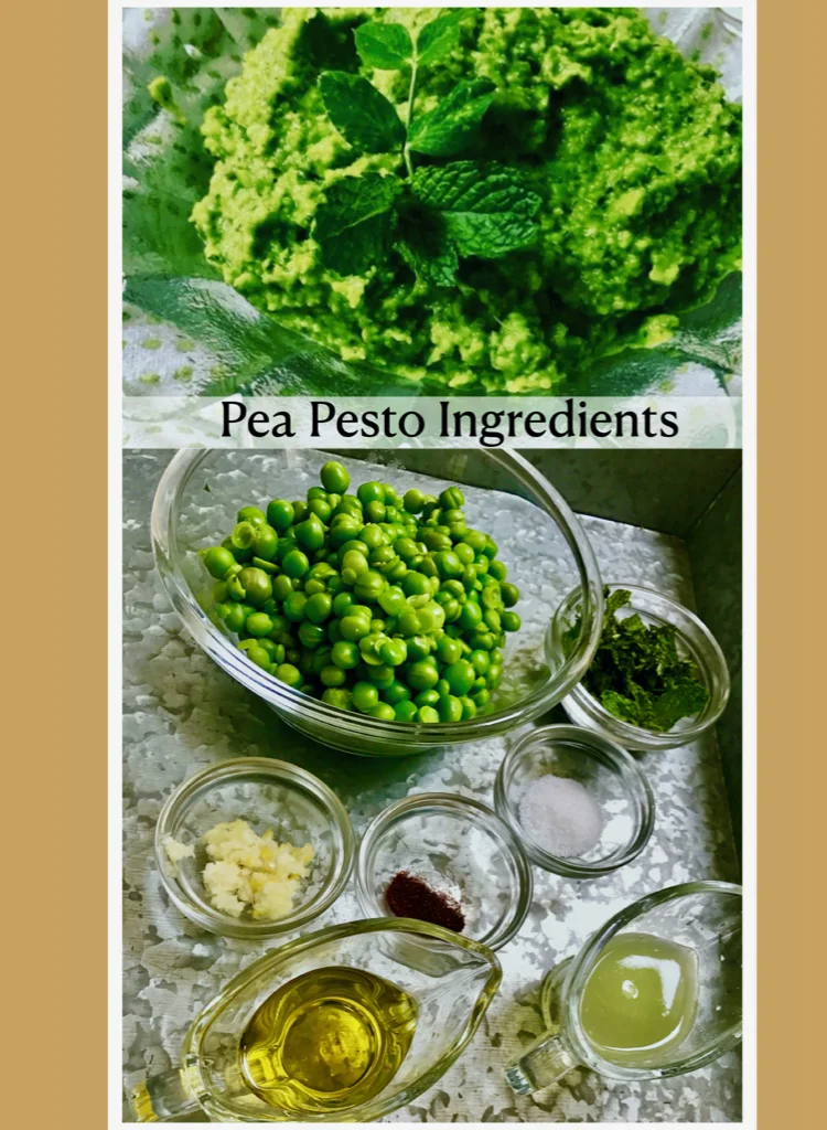 Pea Pesto with Garlic, Sumac and Mint