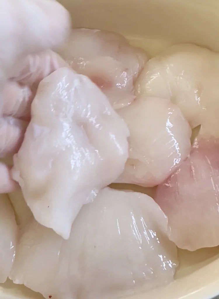Luscious Raw Halibut Cheeks
