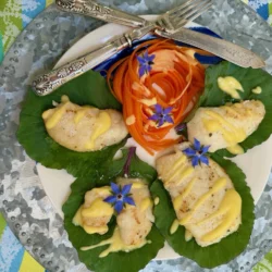 Pan-Seared Halibut Fish Cheeks with Avgolemono Sauce (Gourmet in Minutes)