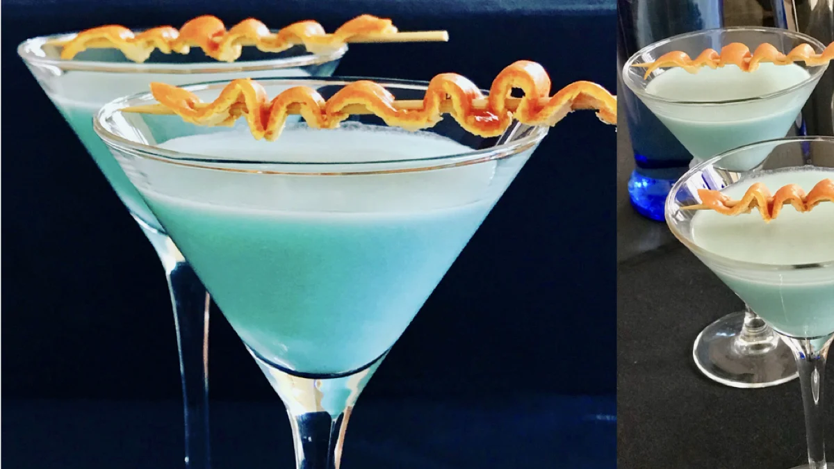 Blue Moon Curacao Vodka Cocktail with Coconut and Cardamom