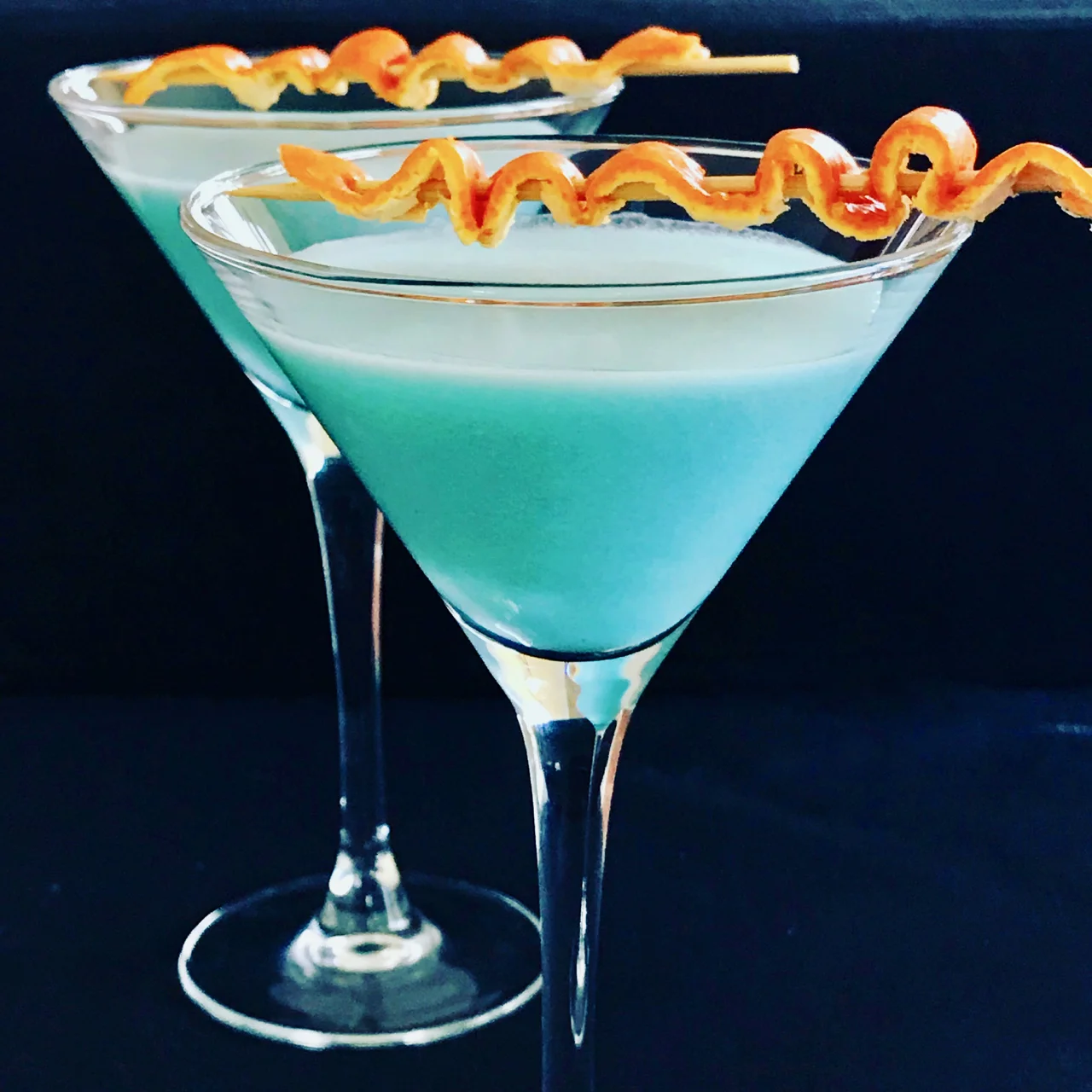 Blue Moon Curacao Vodka Cocktail with Coconut and Cardamom