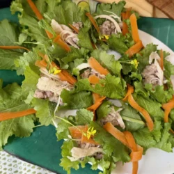 Mustard Green Wraps with Tahini Sauce