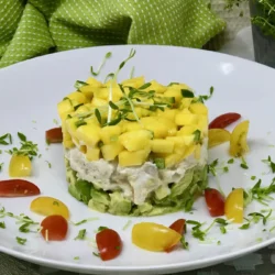 Crab Tower with Mango Salsa and Avocado (Summer Dining)