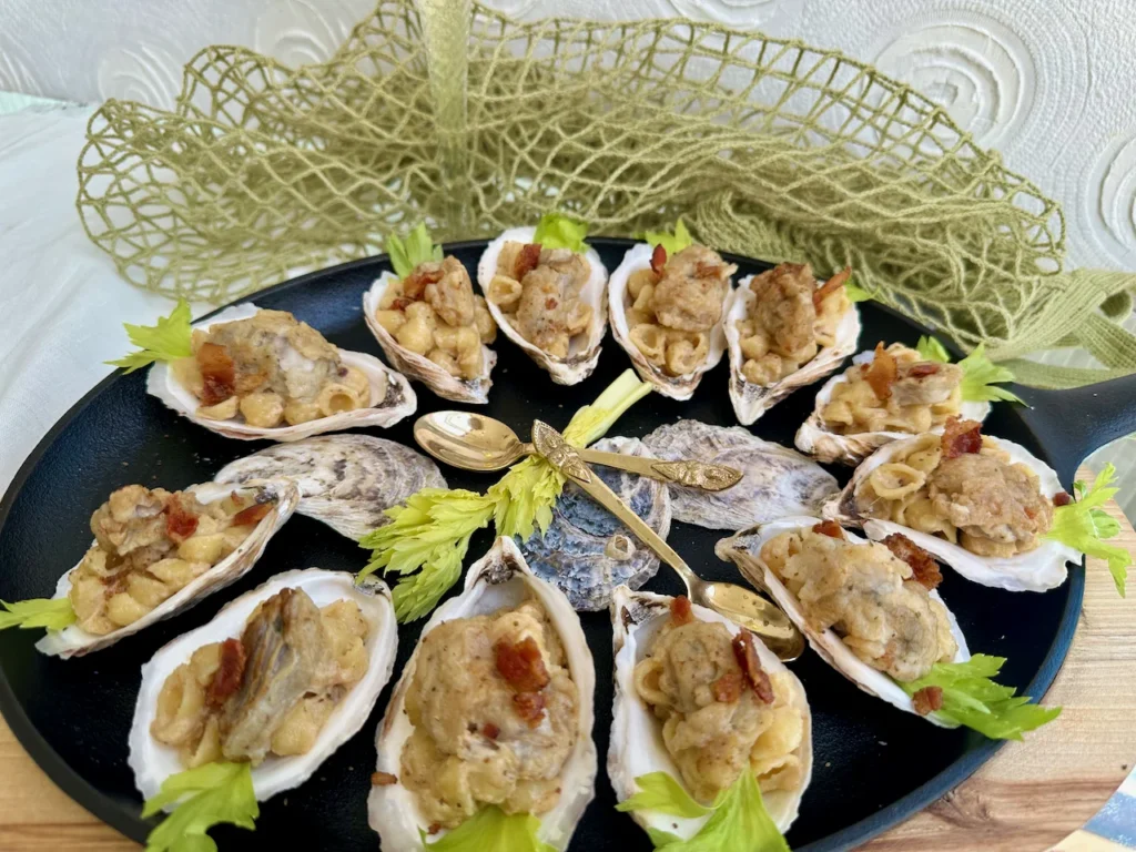 Mac & Cheese Oysters on Half Shells