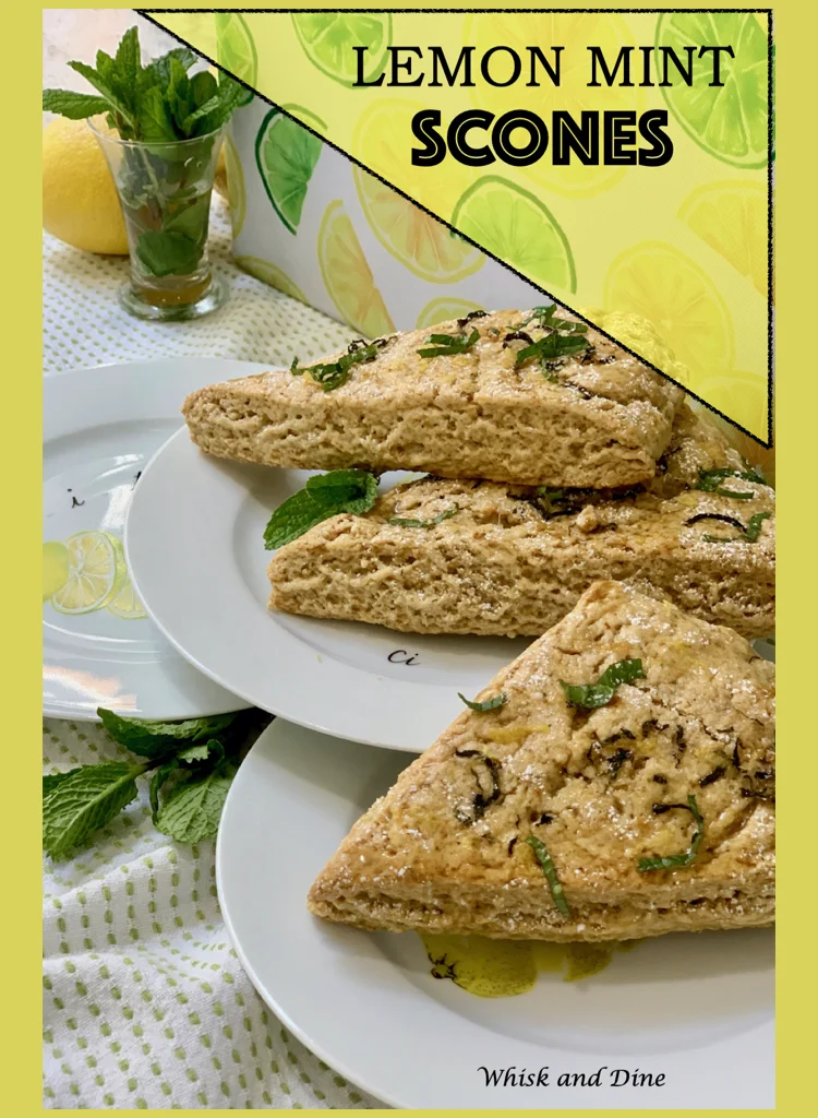 Rustic Lemon Mint Scones - Easy Spring Garden Scone Recipe